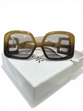 Vintage 1970s Christian Dior 737 Honey Optyl Sunglasses – RARE Oversized